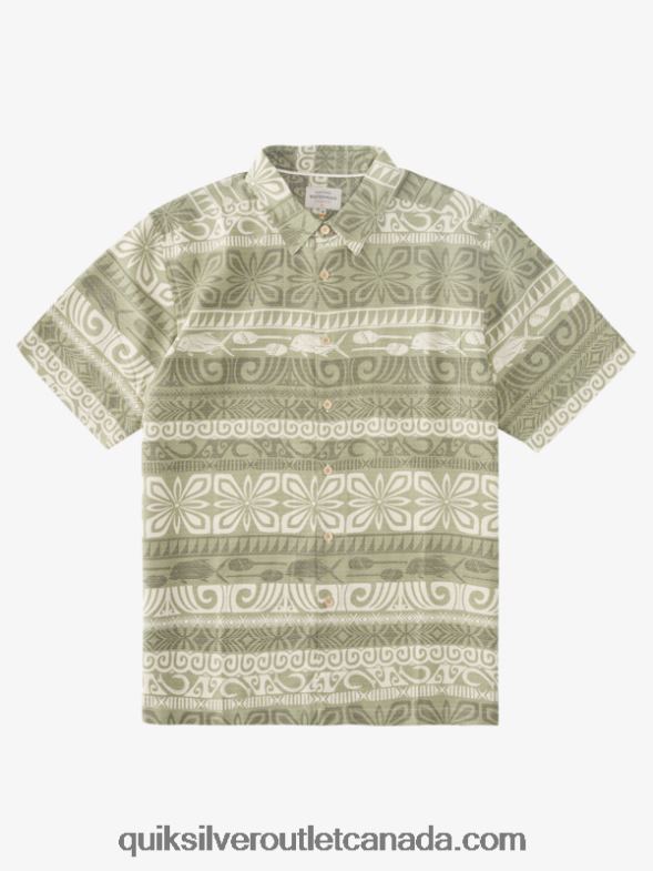 CA Quiksilver Men Waterman Tapa Today Short Sleeve Shirt tea tapa today TX4R2964