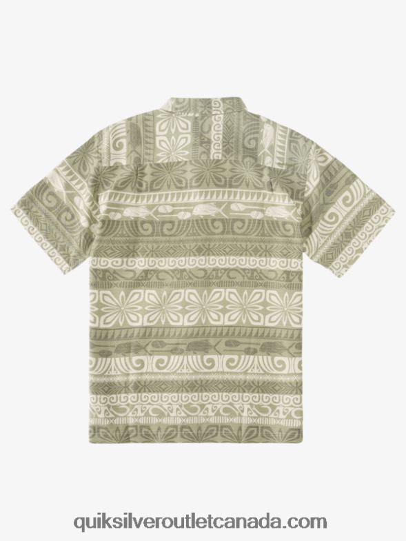 CA Quiksilver Men Waterman Tapa Today Short Sleeve Shirt tea tapa today TX4R2964