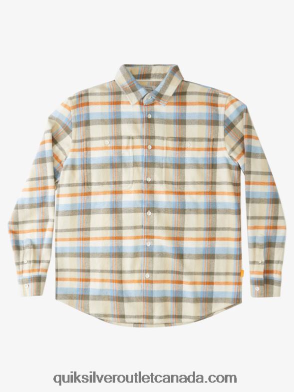 CA Quiksilver Men Waterman Thunder Sets Flannel Long Sleeve Shirt antique white thundersets TX4R21350