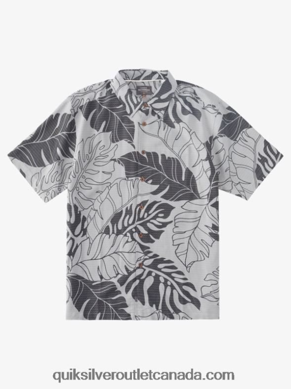 CA Quiksilver Men Waterman Under Canopy Hawaiian Shirt sharkskin under canopy TX4R2865