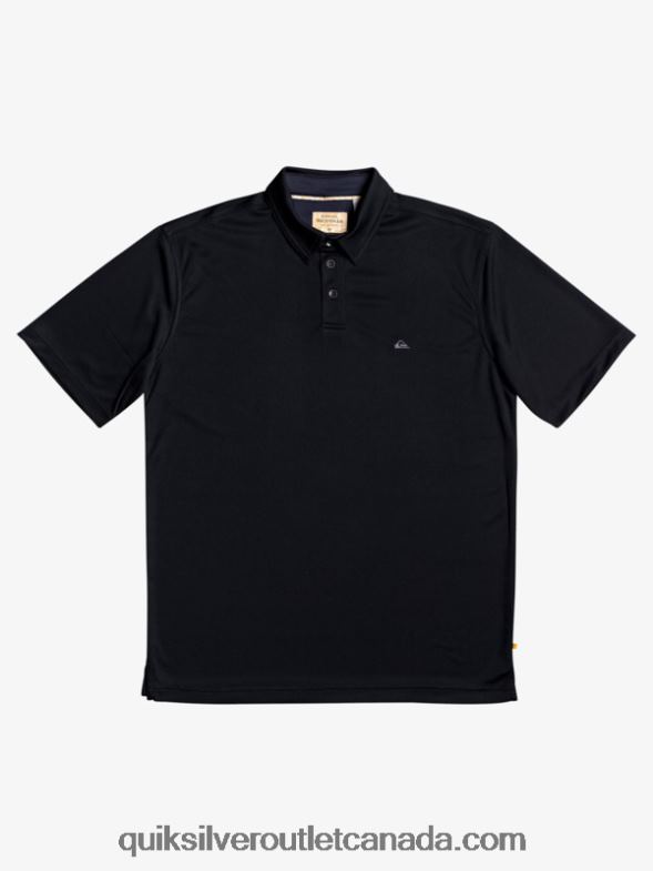 CA Quiksilver Men Waterman Water Short Sleeve Polo Shirt black TX4R298