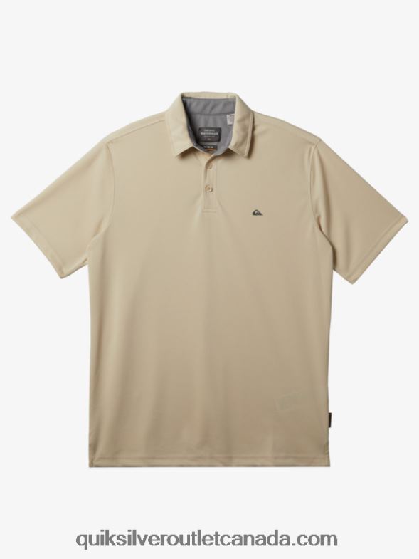 CA Quiksilver Men Waterman Water Short Sleeve Polo Shirt brown rice TX4R295