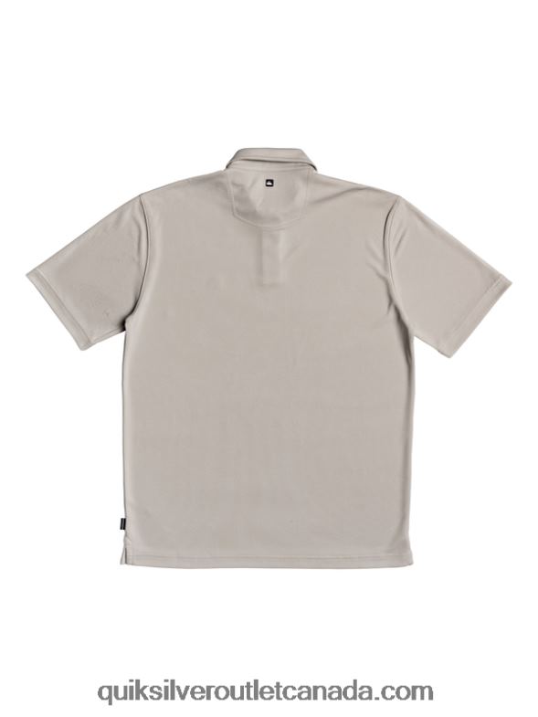 CA Quiksilver Men Waterman Water Short Sleeve Polo Shirt flint gray TX4R299