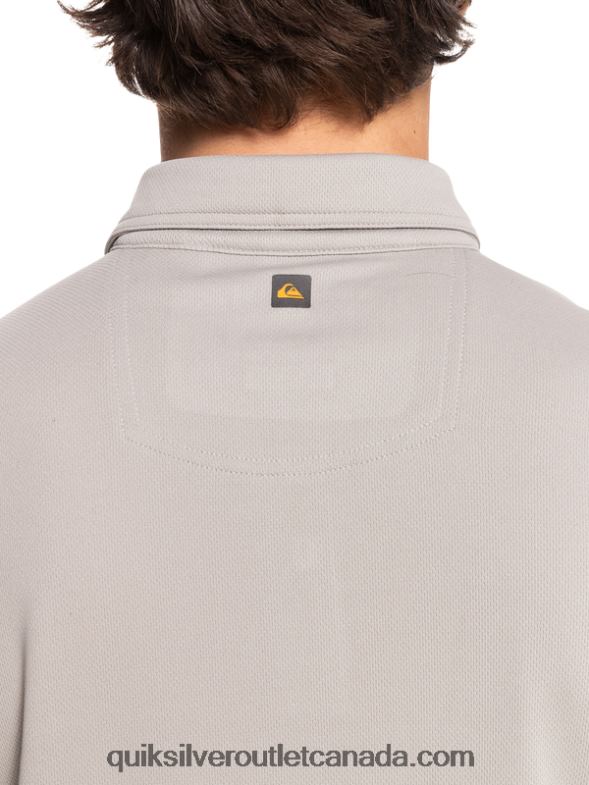 CA Quiksilver Men Waterman Water Short Sleeve Polo Shirt flint gray TX4R299