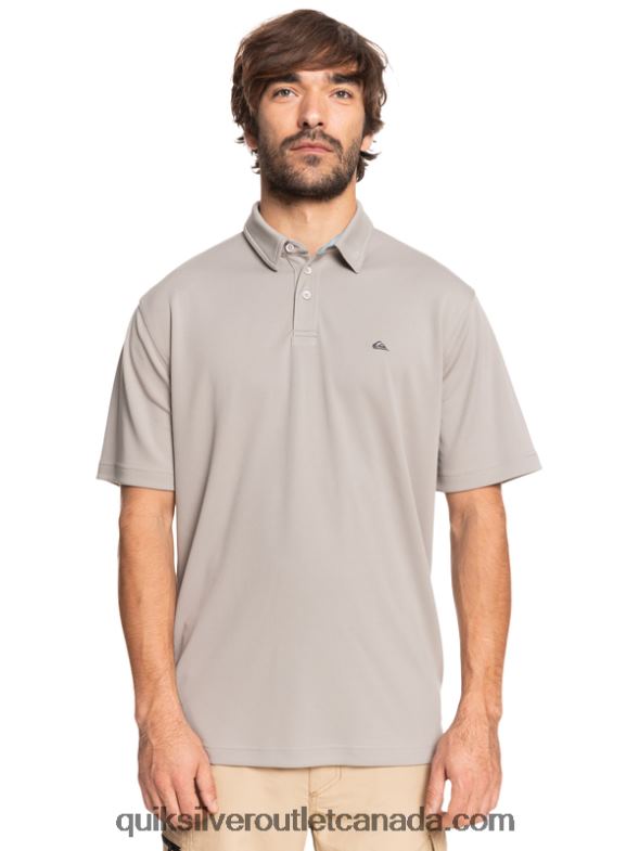 CA Quiksilver Men Waterman Water Short Sleeve Polo Shirt flint gray TX4R299
