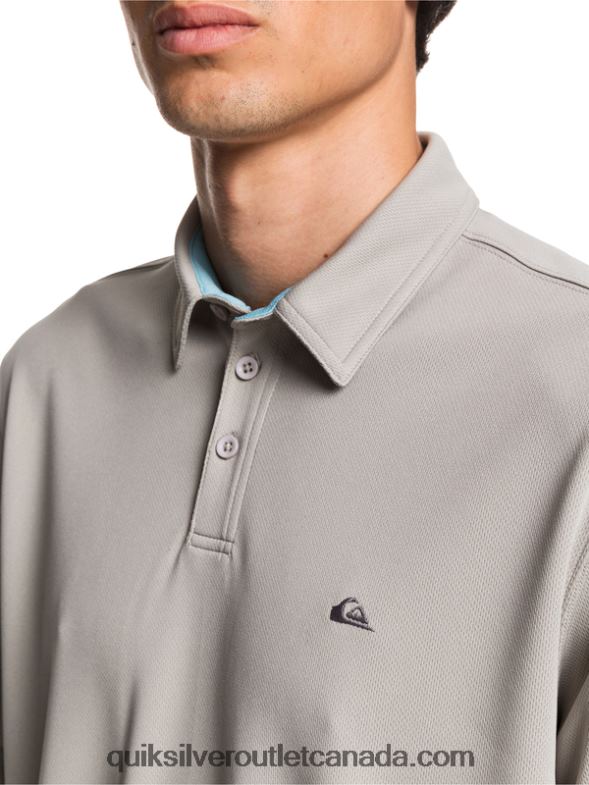 CA Quiksilver Men Waterman Water Short Sleeve Polo Shirt flint gray TX4R299