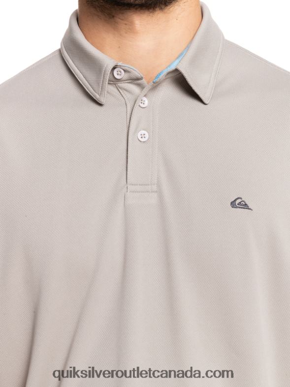 CA Quiksilver Men Waterman Water Short Sleeve Polo Shirt flint gray TX4R299