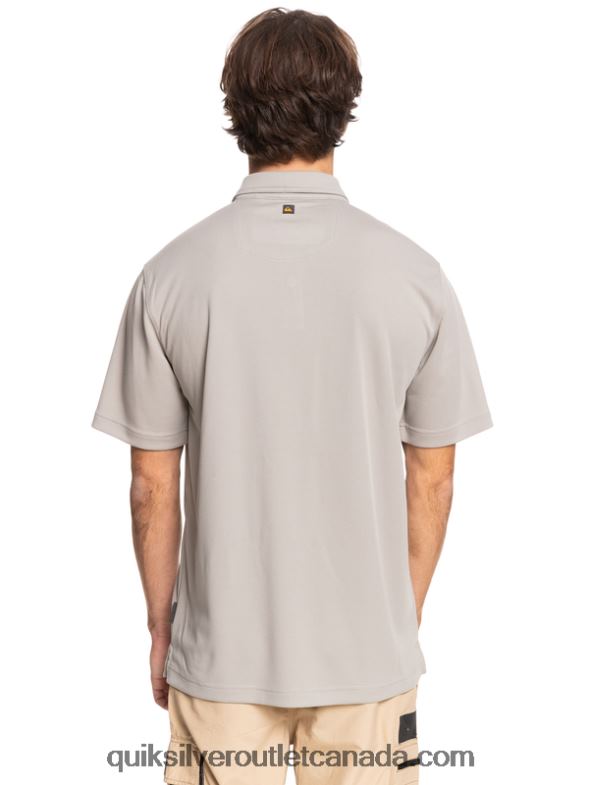 CA Quiksilver Men Waterman Water Short Sleeve Polo Shirt flint gray TX4R299