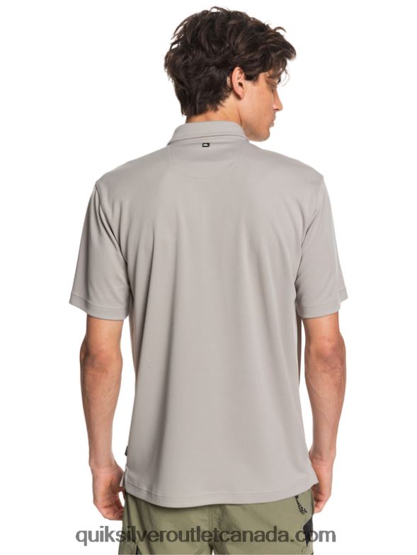 CA Quiksilver Men Waterman Water Short Sleeve Polo Shirt flint gray TX4R299
