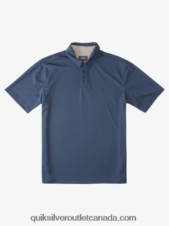 CA Quiksilver Men Waterman Water Short Sleeve Polo Shirt midnight navy TX4R296
