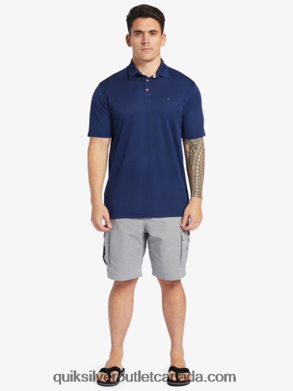 CA Quiksilver Men Waterman Water Short Sleeve Polo Shirt midnight navy TX4R296