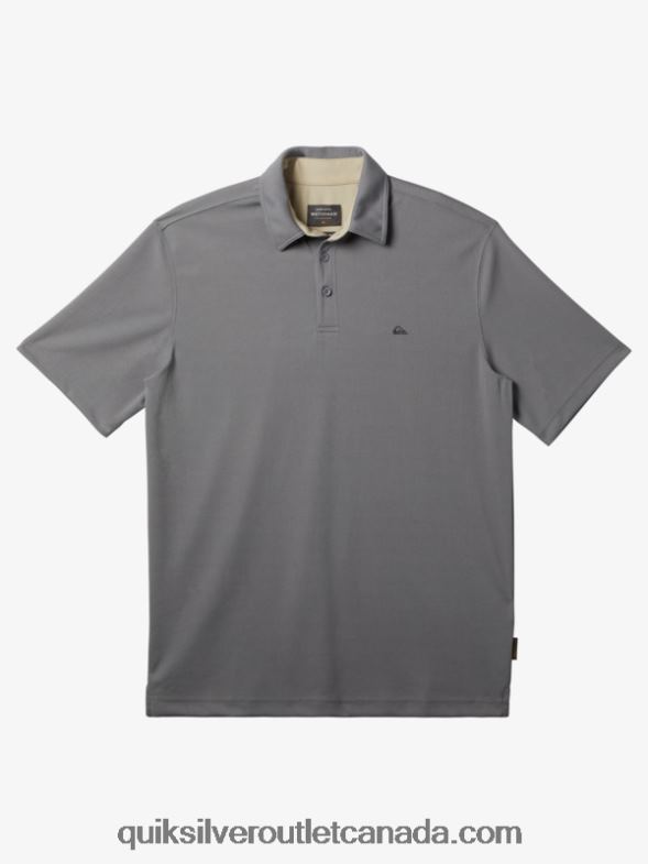 CA Quiksilver Men Waterman Water Short Sleeve Polo Shirt sharkskin TX4R297