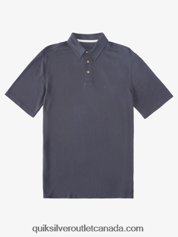 CA Quiksilver Men Waterman Waterpolo Short Sleeve Polo Shirt blue nights TX4R2250