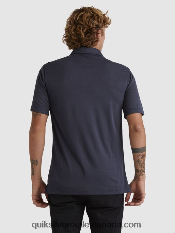 CA Quiksilver Men Waterman Waterpolo Short Sleeve Polo Shirt blue nights TX4R2250