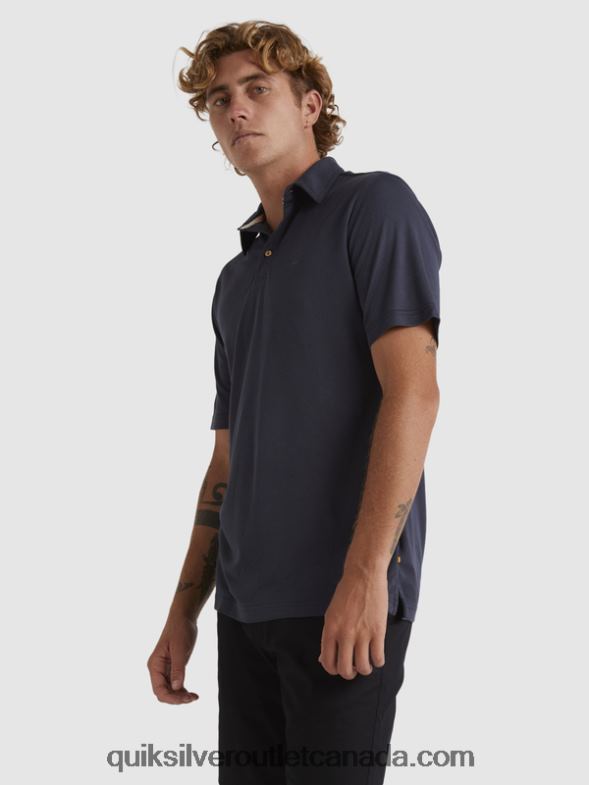 CA Quiksilver Men Waterman Waterpolo Short Sleeve Polo Shirt blue nights TX4R2250