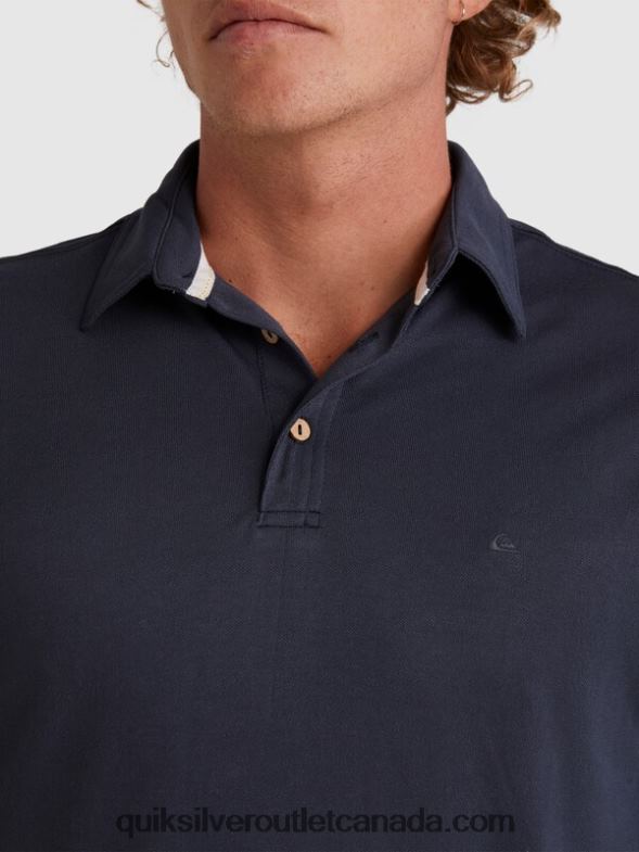 CA Quiksilver Men Waterman Waterpolo Short Sleeve Polo Shirt blue nights TX4R2250