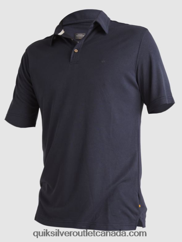 CA Quiksilver Men Waterman Waterpolo Short Sleeve Polo Shirt blue nights TX4R2250