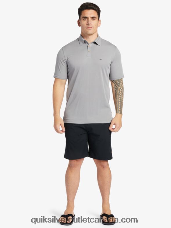 CA Quiksilver Men Waterman Waterpolo Short Sleeve Polo Shirt sharkskin TX4R2247