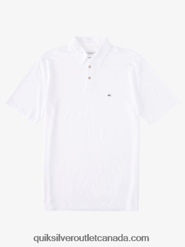 CA Quiksilver Men Waterman Waterpolo Short Sleeve Polo Shirt white TX4R2246