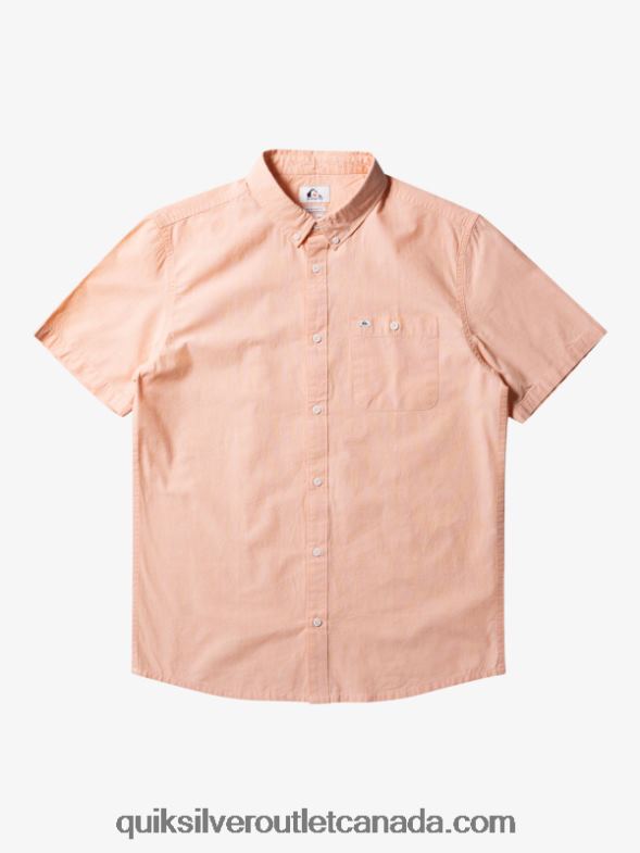 CA Quiksilver Men Winfall Short Sleeve Shirt copper tan TX4R2378