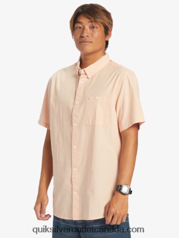 CA Quiksilver Men Winfall Short Sleeve Shirt copper tan TX4R2378