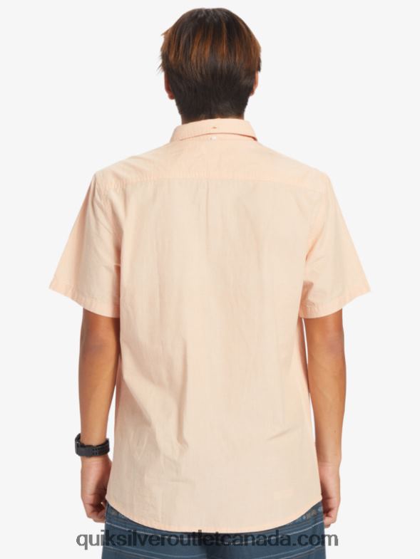 CA Quiksilver Men Winfall Short Sleeve Shirt copper tan TX4R2378