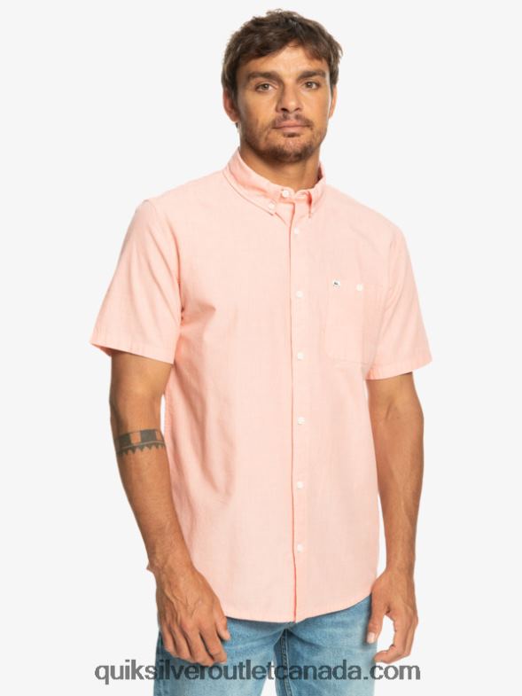CA Quiksilver Men Winfall Short Sleeve Shirt fresh salmon TX4R2380