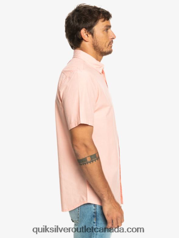 CA Quiksilver Men Winfall Short Sleeve Shirt fresh salmon TX4R2380