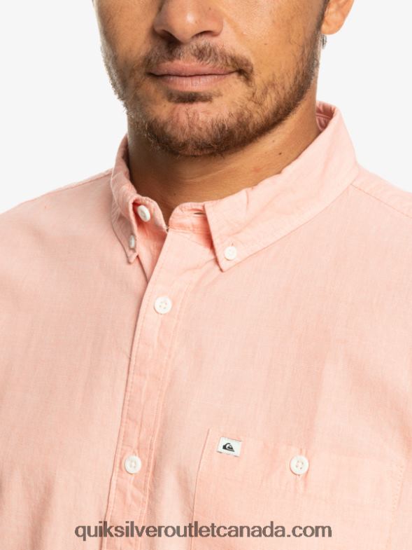 CA Quiksilver Men Winfall Short Sleeve Shirt fresh salmon TX4R2380
