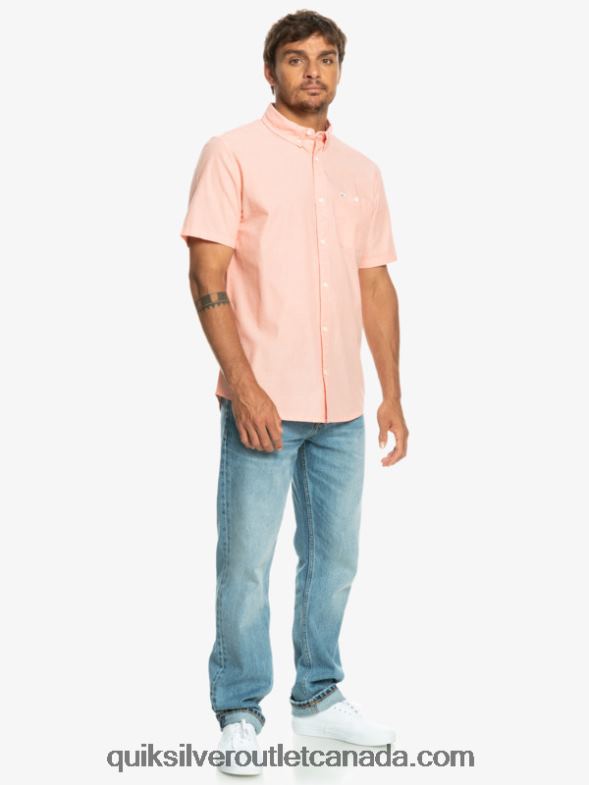 CA Quiksilver Men Winfall Short Sleeve Shirt fresh salmon TX4R2380