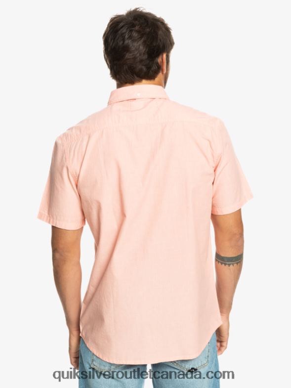 CA Quiksilver Men Winfall Short Sleeve Shirt fresh salmon TX4R2380