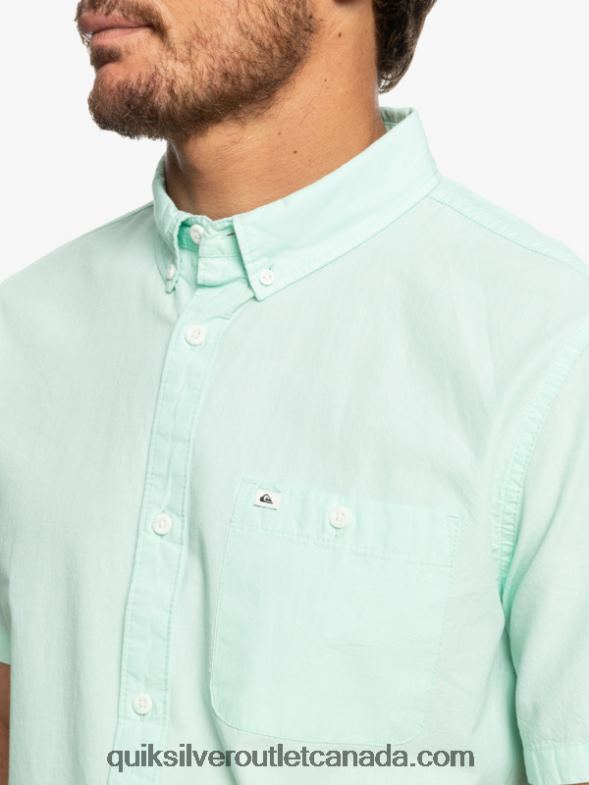 CA Quiksilver Men Winfall Short Sleeve Shirt iced aqua TX4R2382