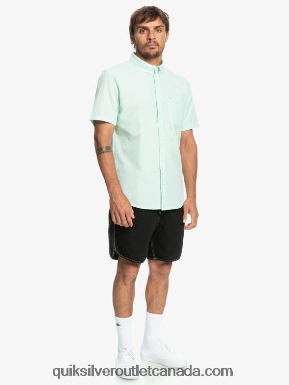 CA Quiksilver Men Winfall Short Sleeve Shirt iced aqua TX4R2382