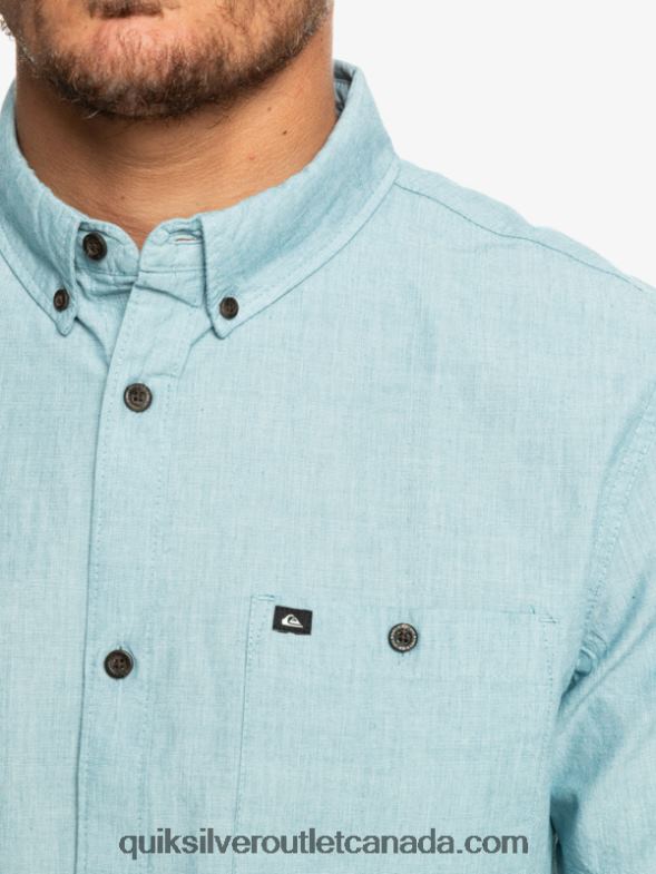 CA Quiksilver Men Winfall Short Sleeve Shirt moroccan blue TX4R2377