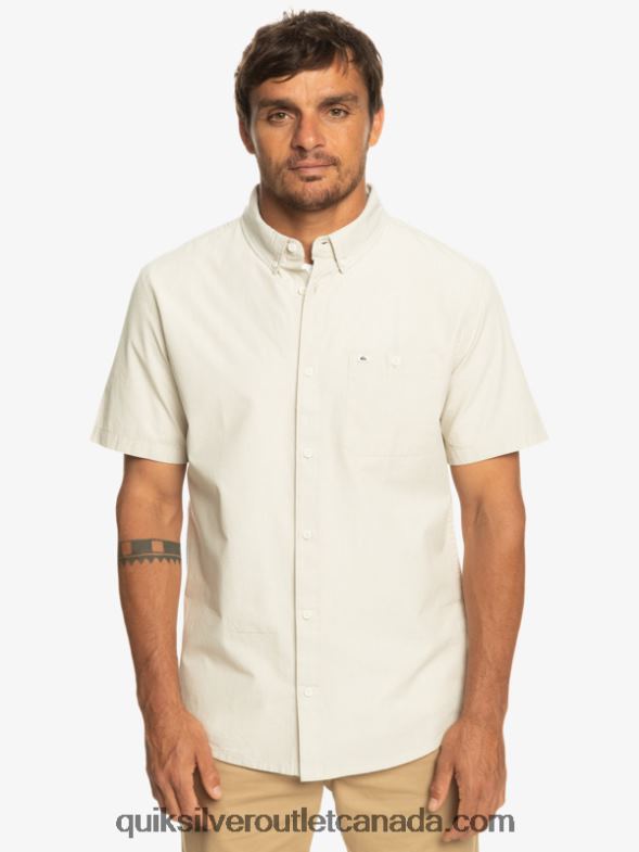 CA Quiksilver Men Winfall Short Sleeve Shirt plaza taupe TX4R2381