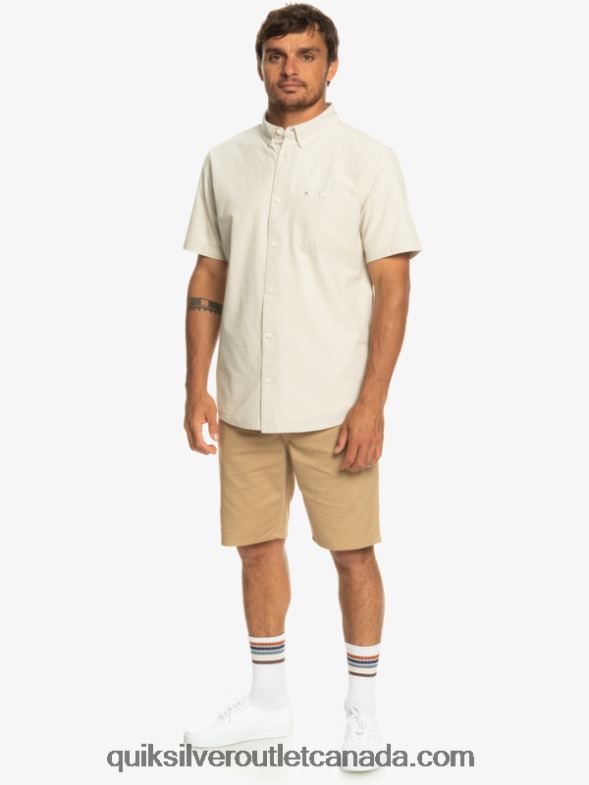 CA Quiksilver Men Winfall Short Sleeve Shirt plaza taupe TX4R2381