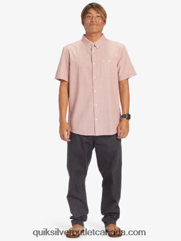 CA Quiksilver Men Winfall Short Sleeve Shirt red ochre TX4R2379