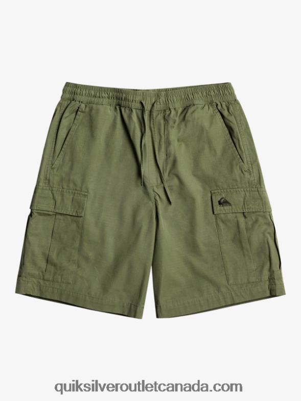 CA Quiksilver Men Cargo Taxer Elastic Waist 19 Shorts four leaf clover TX4R21010