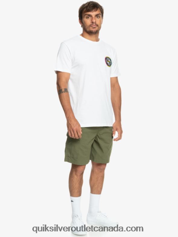 CA Quiksilver Men Cargo Taxer Elastic Waist 19 Shorts four leaf clover TX4R21010