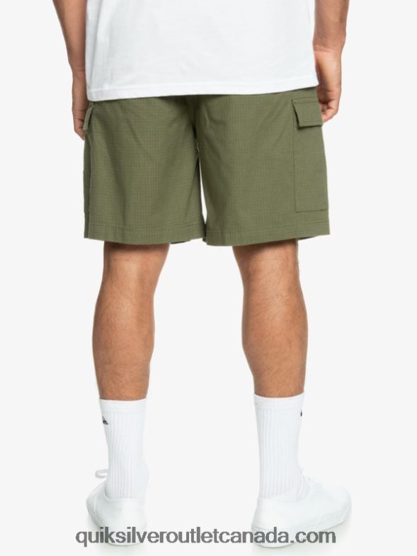 CA Quiksilver Men Cargo Taxer Elastic Waist 19 Shorts four leaf clover TX4R21010