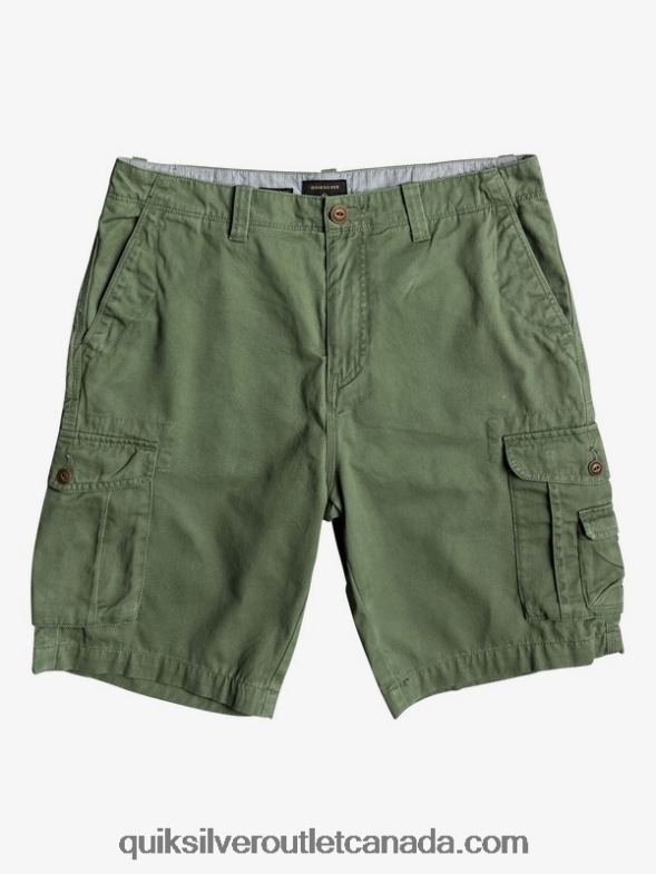 CA Quiksilver Men Crucial Battle 21 Cargo Shorts four leaf clover TX4R21523