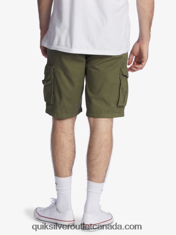 CA Quiksilver Men Crucial Battle 21 Cargo Shorts four leaf clover TX4R21523