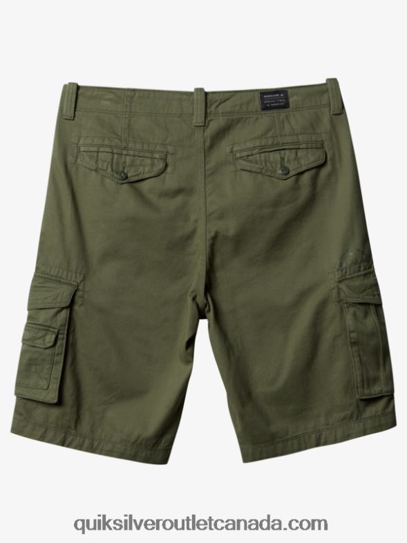 CA Quiksilver Men Crucial Battle 21 Cargo Shorts four leaf clover TX4R21523