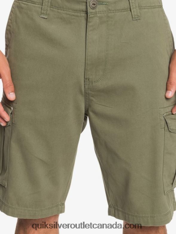 CA Quiksilver Men Crucial Battle 21 Cargo Shorts four leaf clover TX4R21523