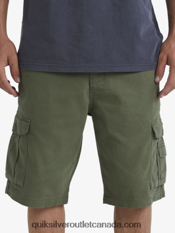 CA Quiksilver Men Crucial Battle Cargo Shorts four leaf clover TX4R2954