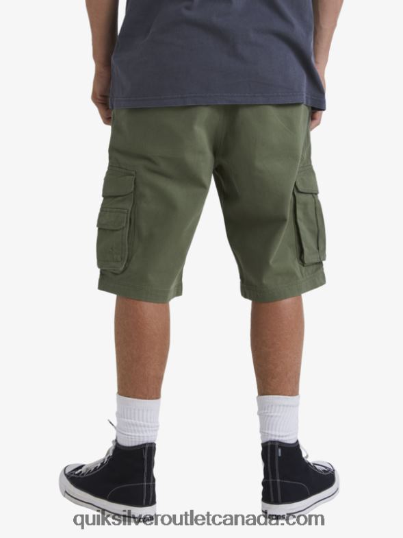 CA Quiksilver Men Crucial Battle Cargo Shorts four leaf clover TX4R2954