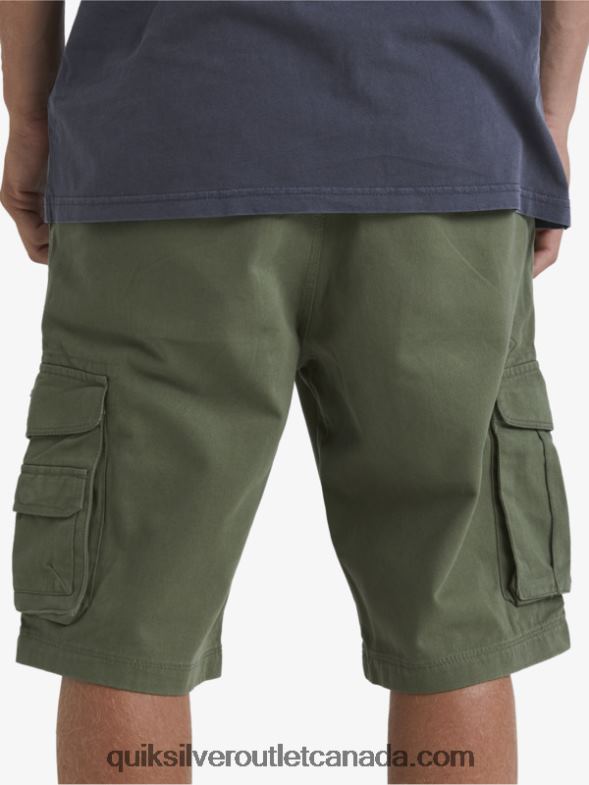 CA Quiksilver Men Crucial Battle Cargo Shorts four leaf clover TX4R2954