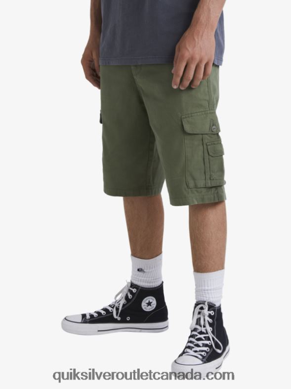 CA Quiksilver Men Crucial Battle Cargo Shorts four leaf clover TX4R2954