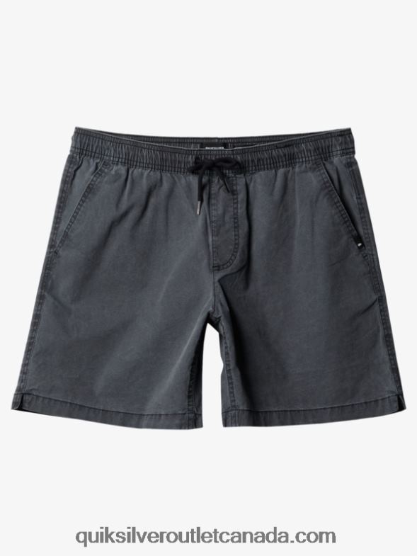 CA Quiksilver Men Taxer 17 Elastic Waist Shorts black TX4R21381