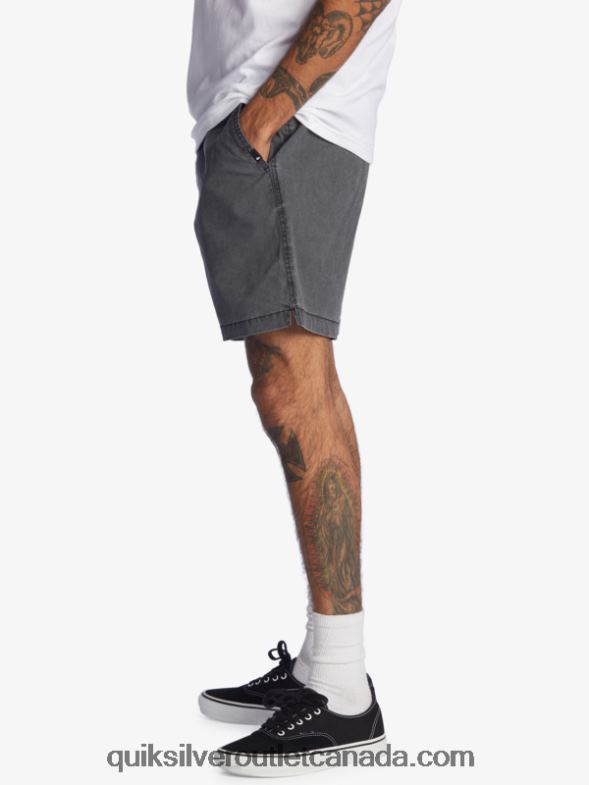 CA Quiksilver Men Taxer 17 Elastic Waist Shorts black TX4R21381